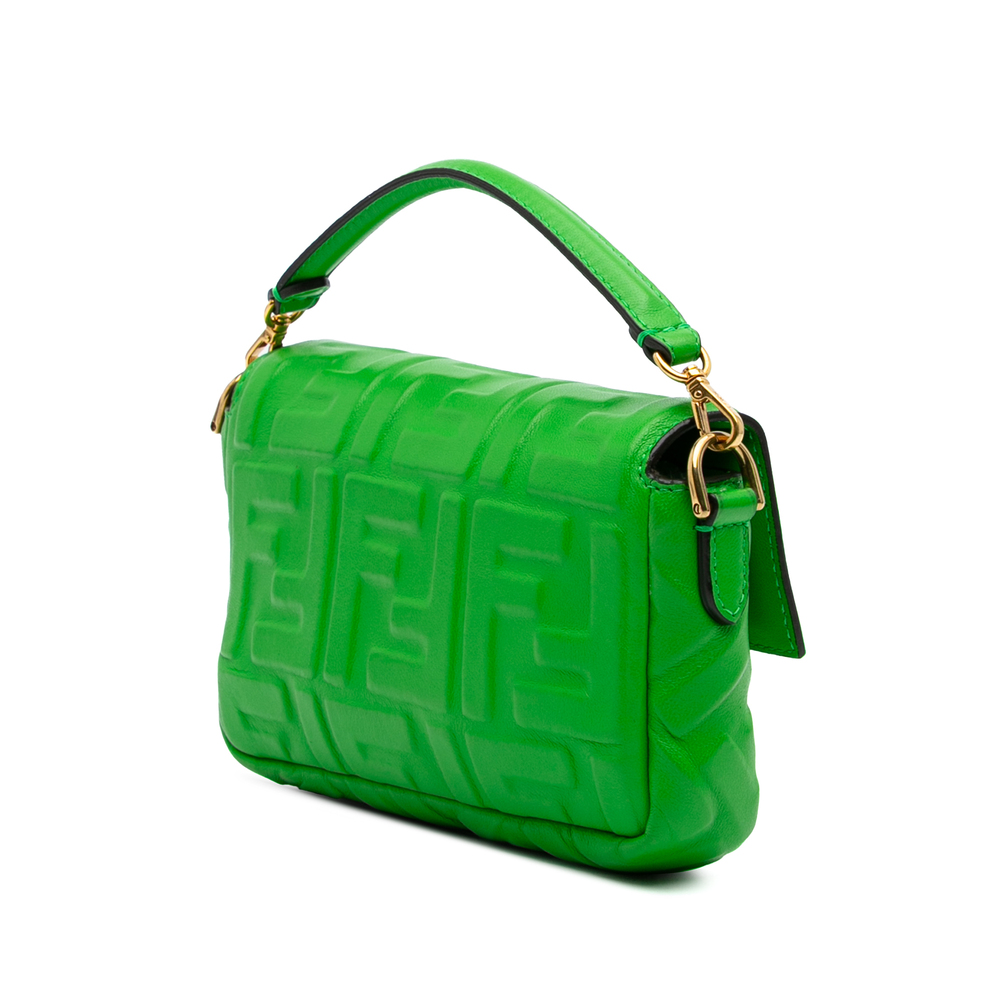 Pre-Loved Fendi Mini Zucca Embossed Leather Baguette Satchel - Picture 2 of 10